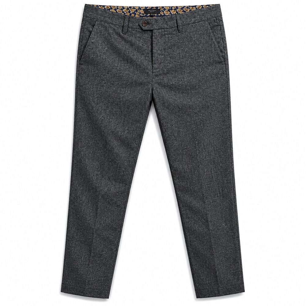 Ted Baker Mens Grey Wool Blend Dress Pants Trousers Size 36R Made in Portugal